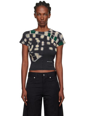 Eckhaus Latta 女士 T恤 黑色  米色 Lapped Baby