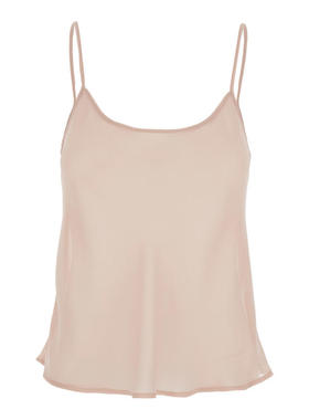 Plain 女士 SS25 上衣 粉色吊带方形领布织女士上衣