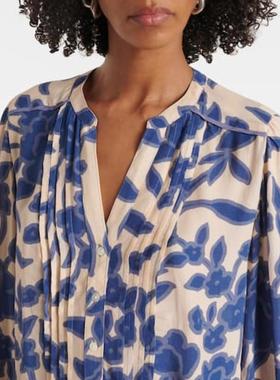 Velvet by Graham  Spencer 女士 上衣 Elda crêpe 印花衫