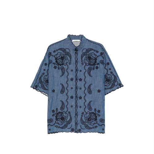 Zimmermann 兹默曼 女士 FW26 衬衫 紫菀牛仔布