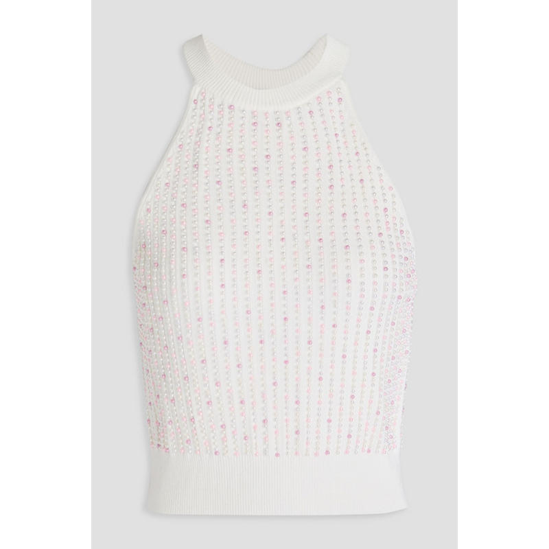 Sandro 女士 背心 短款人造珍珠饰罗纹针织背心