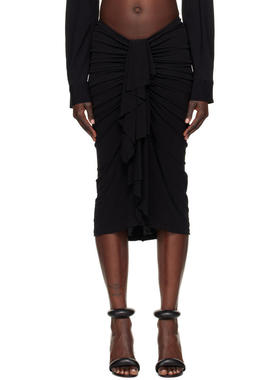 Christopher Esber 女士 中长裙 黑色 Vivenda Drape 半身裙