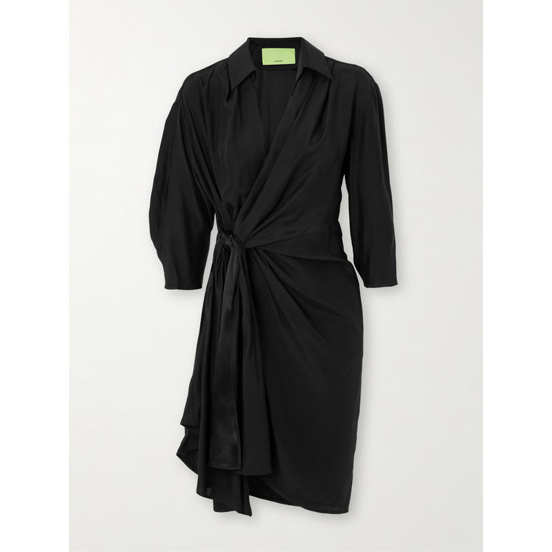 Gauge81 女士短款连衣裙 Miya 裹式真丝缎迷你连衣裙