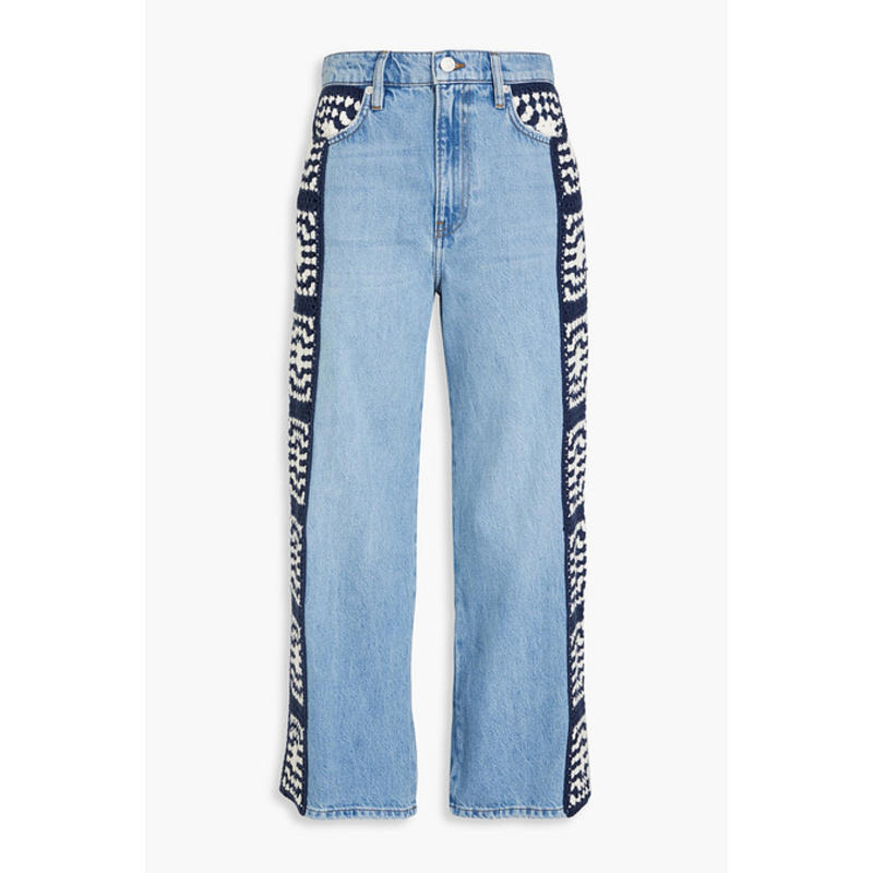 FRAME 女士 牛仔长裤 Le Jane 短款钩编高腰直筒牛仔裤