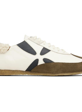 Stefan Cooke 男士 运动鞋 灰白色  棕色 Slashed Trainer 运动鞋