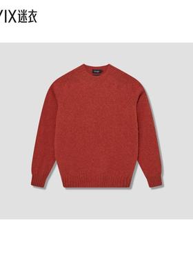 Drake’s 男女同款SHETLAND DR2A3A 21501-20 磨毛水手领橙色套头