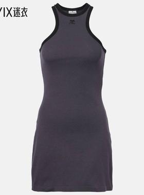 Courrèges 女款防水面料棉质针织迷你连衣裙 迷衣时尚
