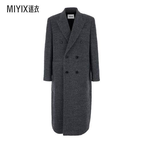 [秋冬新品]TONYWACK 男款Lapels 灰色双排扣经典款羊毛混纺男士大