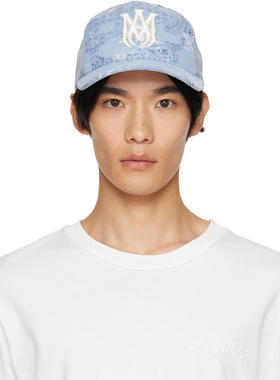 Amiri 埃米尔 男士 棒球帽 蓝色 Bandana Repair 卡车司机帽