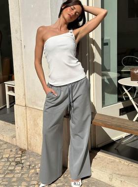 Labelrail 女士 长裤 x Barbara Ines 低腰精细剪裁浅灰色裤子