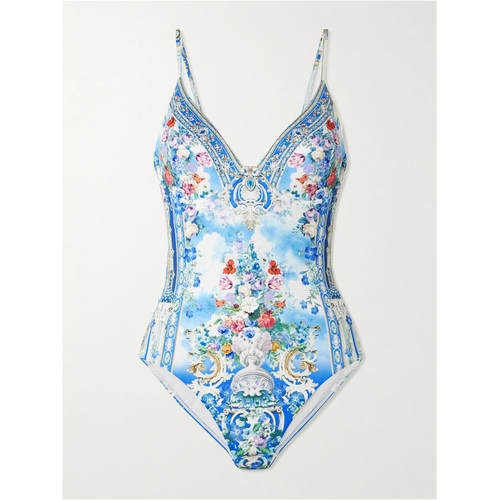 Camilla and Marc 女士 SS26 连体泳衣 水晶装饰印花弹力再生泳衣