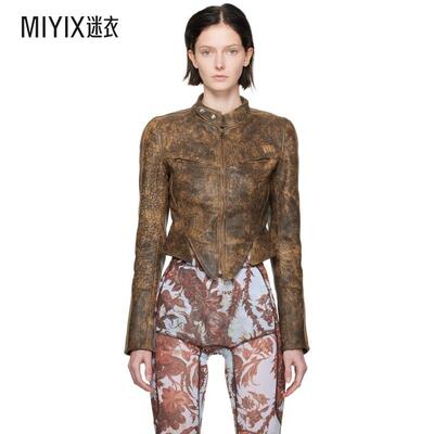 Charlotte Knowles  女 独家发售棕色皮革夹克 迷衣时尚