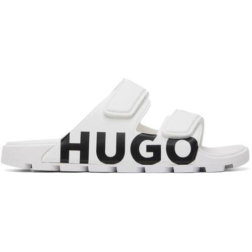 Hugo 雨果 男士 凉鞋 白色 Double Touch-Closure Straps Logo