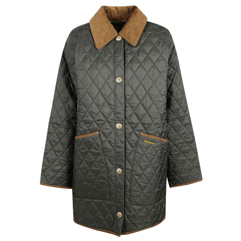 Barbour 女士 FW25 大衣 Liddesdale 標誌刺繡絎縫外套