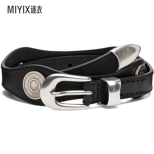 Our Legacy 男款黑色 Wave 腰带 迷衣时尚