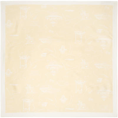 Maison Kitsuné 男士 围巾 黄色 Parisian Map Silk 方巾