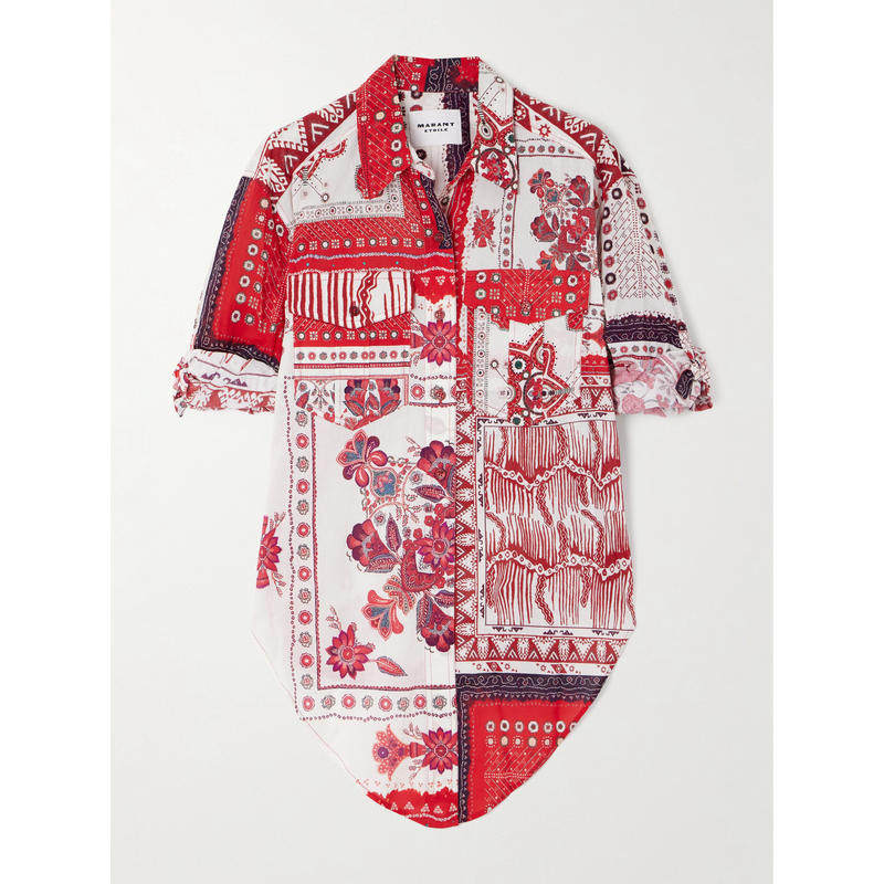 Isabel Marant Étoile 女士 衬衫 Nathy 方巾式印花棉质衬衫,女装/女士精品,真丝上装,淘宝优惠券,粉丝福利购,淘宝优惠卷