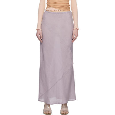 Baserange 女士 超长裙 紫色 Fine Linen Larva 半身裙