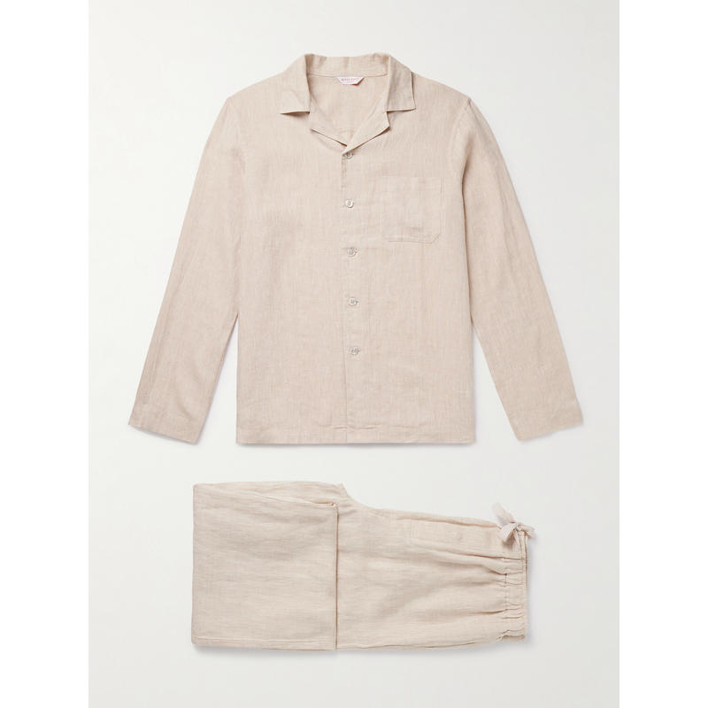 Derek Rose 男士 FW25 睡衣 Sicily 1 亚麻睡衣套装