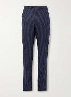 Caruso 男士 FW25 西装裤 修身细条纹羊毛西装裤
