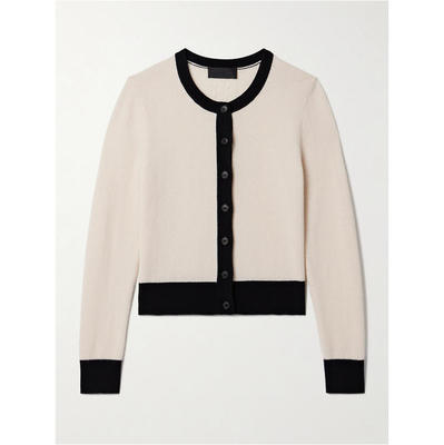 Nili Lotan 女士 FW25 开衫 two-tone 草地色羊绒针织