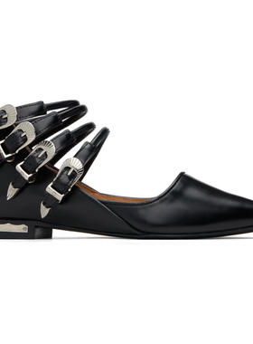 Toga 女士 芭蕾鞋 黑色 Polido Multi Strap 芭蕾鞋