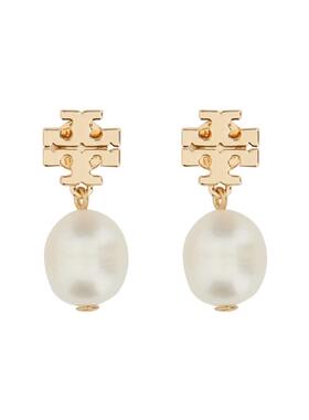 Tory Burch 汤丽柏琦 女士 FW26 耳环 JEWELRY 乳白色金色铜制