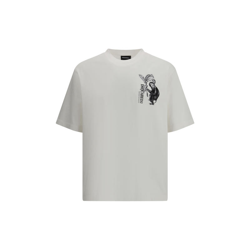 DSquared2 D二次方 男士 SS26 T恤 Dsquared2 猴子生意圆领