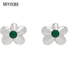 VEERT 男士银色 The Green Flower 耳钉  迷衣时尚