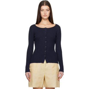 开衫 女士 海军蓝 Ribbed Silk Kia Laundry