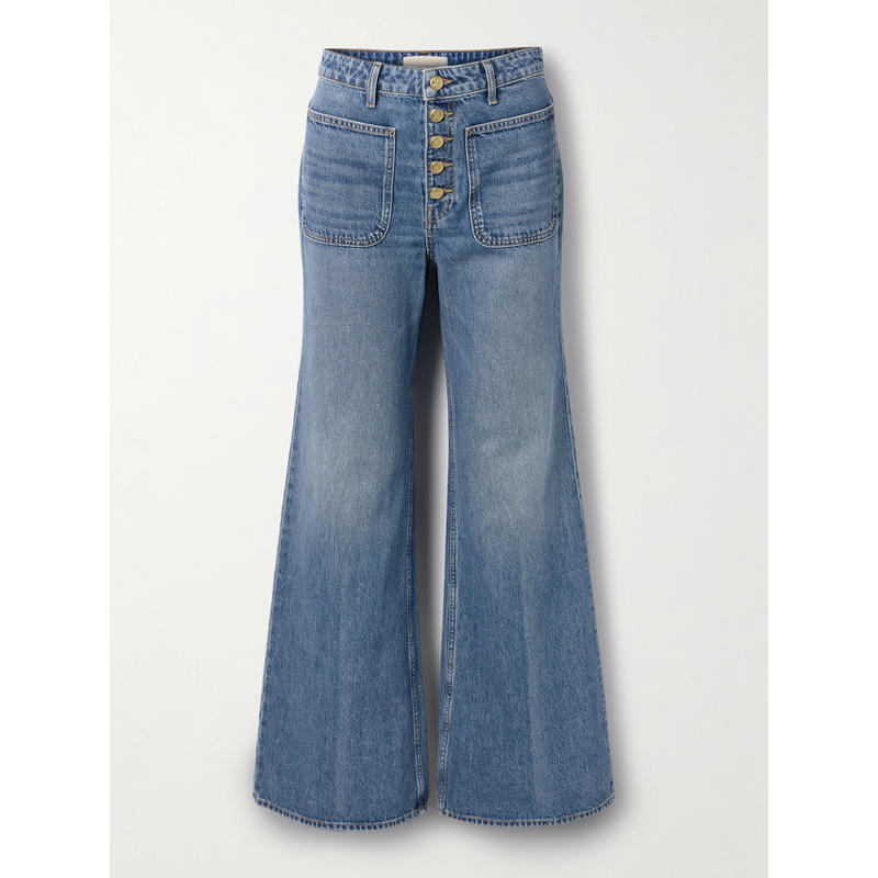 Ulla Johnson 女士 春夏新品 牛仔长裤 Gwynne 高腰喇叭牛仔裤