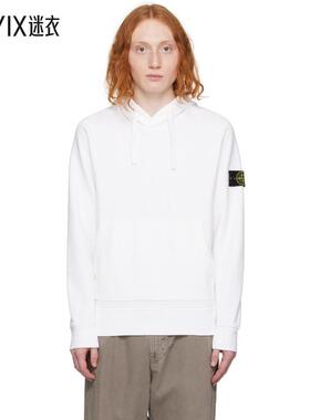 Stone Island石头岛 男款白色成衣染色连帽衫 迷衣时尚