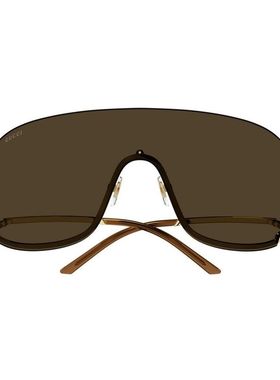 Gucci古驰男士 秋冬新品 太阳镜 金色 Mask-Shaped 太阳镜