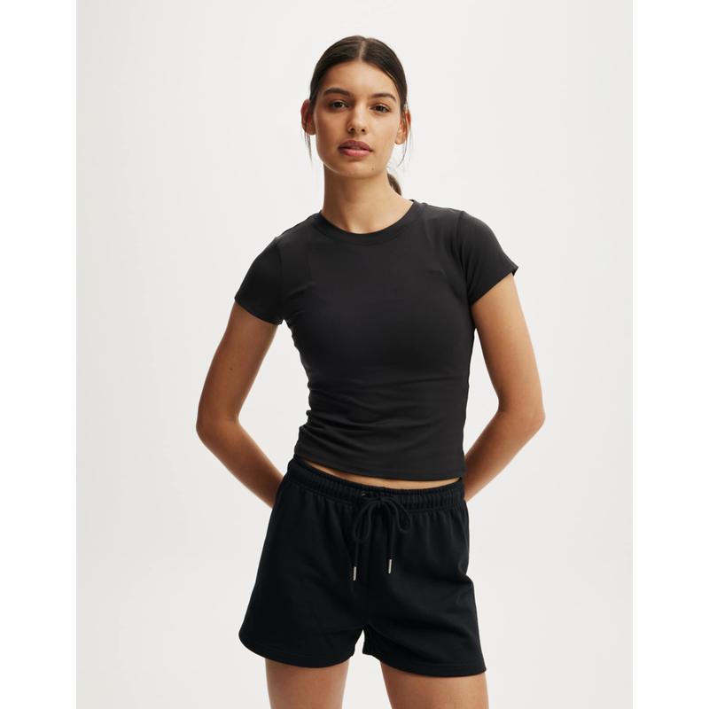 Cotton:on 女士 T恤 棉质超柔软合身T恤(黑色)