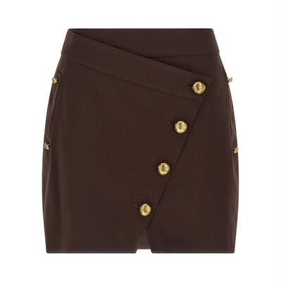 Elisabetta Franchi 女士 SS26 迷你裙 紐扣綴飾華達呢