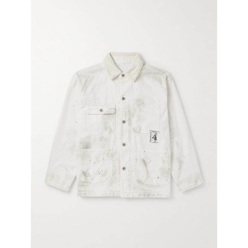 NEIGHBORHOOD 男士 SS26 夹克 灯芯绒饰边颜料溅染牛仔布夹克,男装,牛仔外套,淘宝优惠券,粉丝福利购,淘宝优惠卷