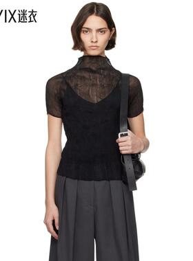 Issey Miyake 女款黑色 Chiffon Twist BK/WT-56 高领衫 迷衣时尚