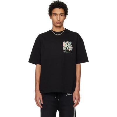 Amiri 埃米尔 男士 T恤 黑色 MA Floral Oversized