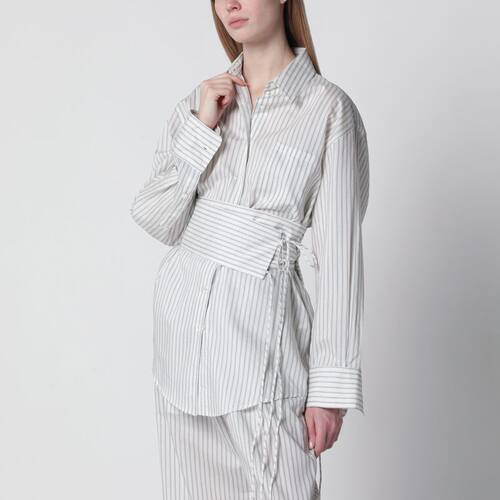 Róhe 女士 SS26 衬衫 真丝条纹连腰带