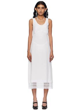 Simone Rocha 女士 中长连衣裙 灰白色 Trim Slip 连衣裙