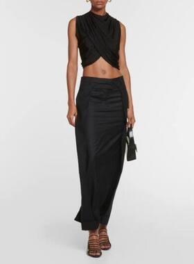 AYA MUSE 女士 超长裙 Fera 褶裥羊毛长款半身裙