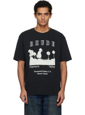 Rhude 男士 T恤 黑色 Thousand Palms T 恤