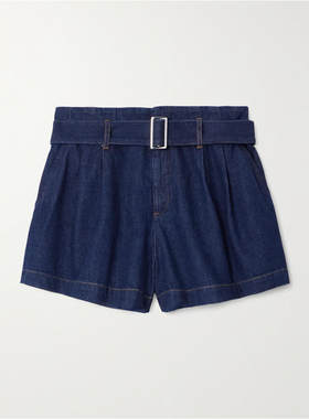FRAME 女士 SS25 牛仔短裤 Paper Bag 束带褶裥