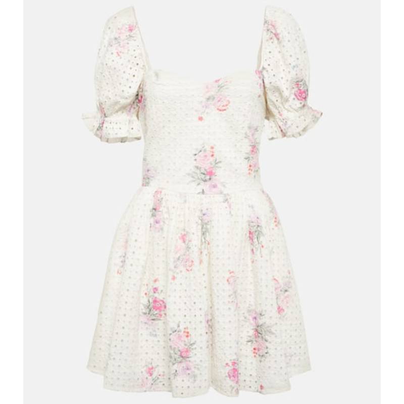LoveShackFancy 女士 短款连衣裙 Altima 花朵棉质迷你连衣裙