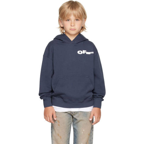 Off-White 中性（儿童） 服装 海军蓝 Type 儿童连帽衫童装