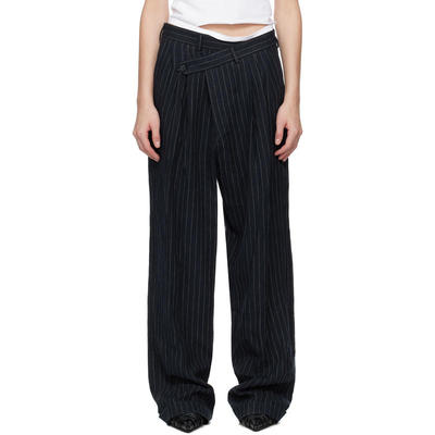 R13 女士 长裤 海军蓝 Triple Pleat Crossover