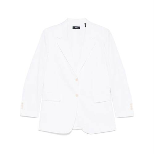 Theory 思睿 女士 SS25 西装外套 OS ST BLAZER.WHITE C 夹克