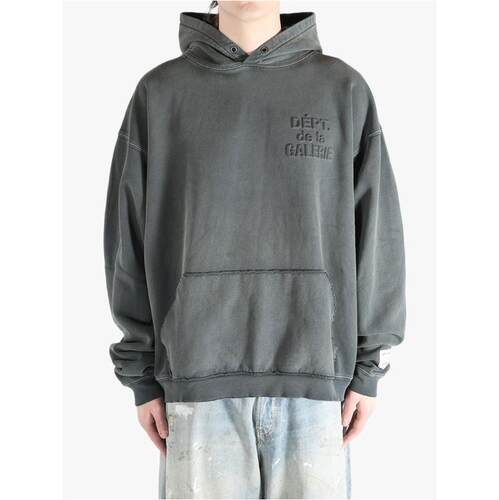 Gallery Dept. 男士 FW25 卫衣 宽松款Logo压纹棉针织连帽衫