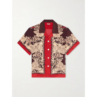衬衫 FW26 男士 印花真丝 Camp Collar Storybook Bode