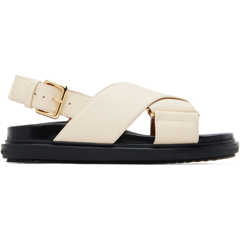 Marni 玛尼 女士 凉鞋 灰白色 Leather Fussbett图片